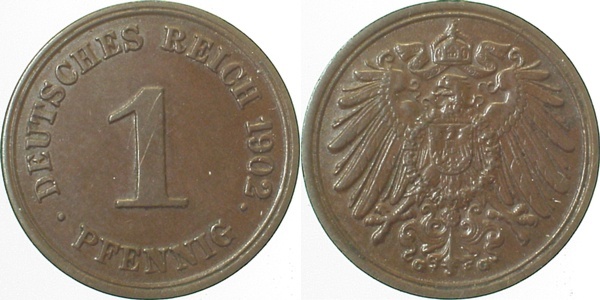 010n02G~2.0 1 Pfennig  1902G vz J 010  