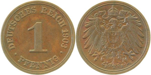 010n03F~2.0 1 Pfennig  1903F vz J 010  