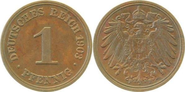 010n03F~2.0 1 Pfennig  1903F vz J 010  