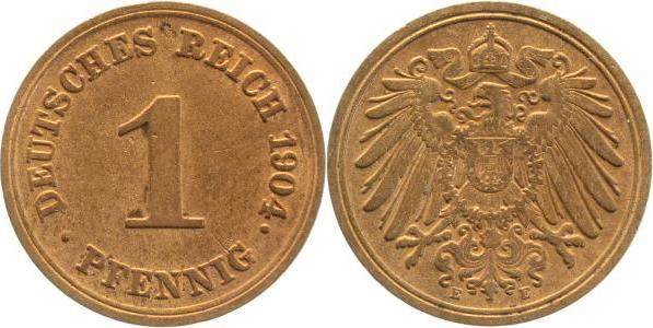 010n04E~2.5b 1 Pfennig  1904E ss/vz gereinigt J 010  