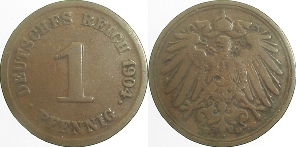 010n04G~3.0 1 Pfennig  1904G ss J 010  