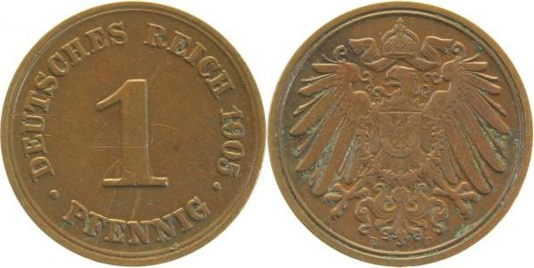 010n05D~2.5b 1 Pfennig  1905D ss/vz Kratzer J 010  