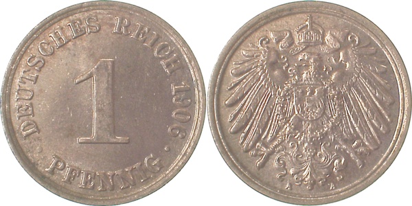 010n06A~1.5 1 Pfennig  1906A f.prfr J 010  