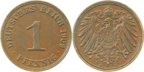 010n09A~2.0 1 Pfennig  1909A vz J 010  