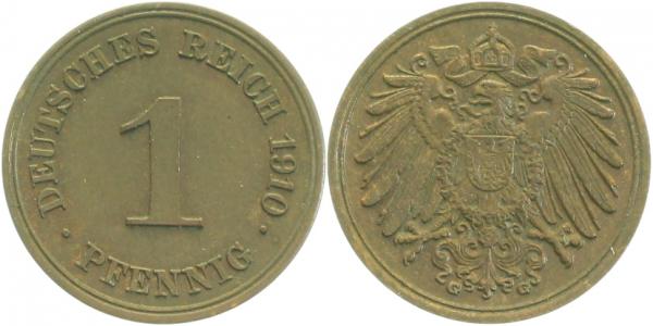 010n10G~1.5 1 Pfennig  1910G vz/st J 010  