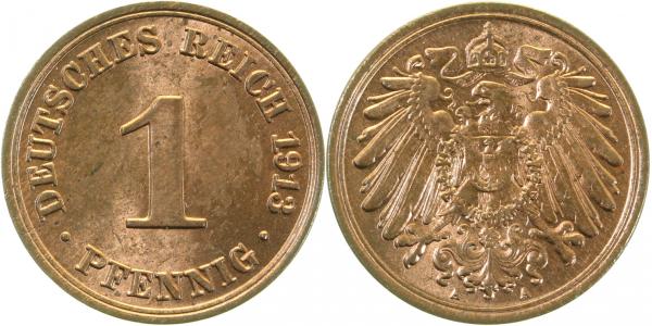 010n13A~1.2 1 Pfennig  1913A prfr. J 010  