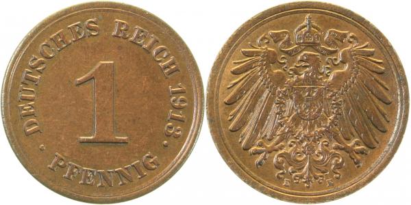 010n13E~1.2 1 Pfennig  1913E prfr. J 010  