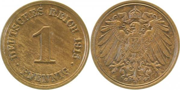 010n15G~1.2b 1 Pfennig  1915G prfr 1 leichter Kr. J 010  