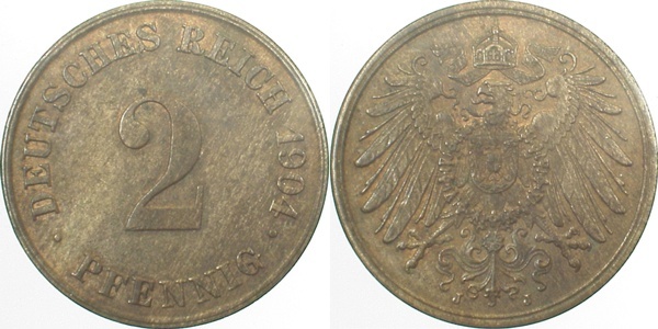 01104J~1.5 2 Pfennig  1904J vz/stgl.!!! J 011  