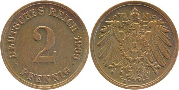 01106E~1.5 2 Pfennig  1906E f. prfr !! J 011  