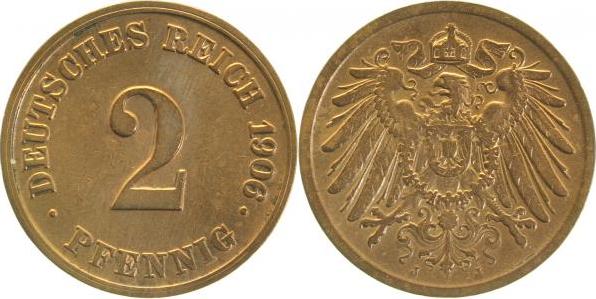 01106J~2.5 2 Pfennig  1906J ss/vz J 011  