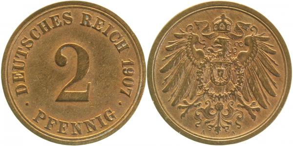 01107A~2.0 2 Pfennig  1907A vz J 011  