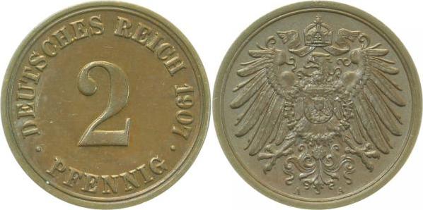 01107A~1.3 2 Pfennig  1907A prfr/f.prr !!! J 011  