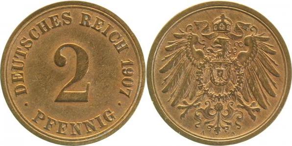 01107A~2.0 2 Pfennig  1907A vz J 011  