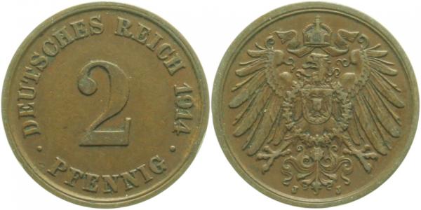 01114J~2.5 2 Pfennig  1914J ss/vz J 011  