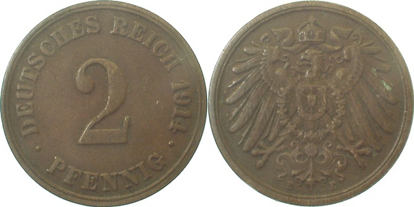 01114E~3.0 2 Pfennig  1914E ss J 011  