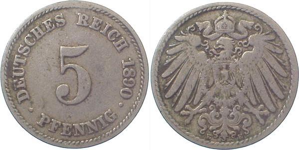 01290E~3.2 5 Pfennig  1890E ss- J 012  