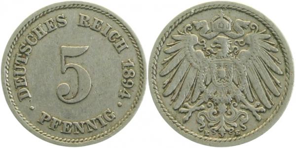 01294E~3.0 5 Pfennig  1894E ss J 012  