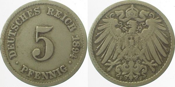 01294F~3.0 5 Pfennig  1894F ss J 012  