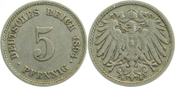 01294E~3.0 5 Pfennig  1894E ss J 012  