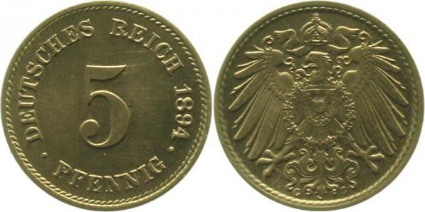 01294G~1.1-GG 5 Pfennig  1894G prfr/stgl !!! selten i.d. Erhaltung J 012  