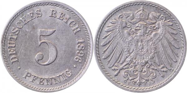 01296F~1.5 5 Pfennig  1996F f.prfr etw.fleckig !! J 012  