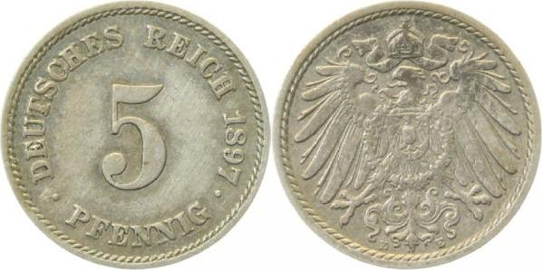 01297E~2.0 5 Pfennig  1897E vz J 012  