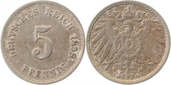 01298G~2.5 5 Pfennig  1898G ss/vz J 012  