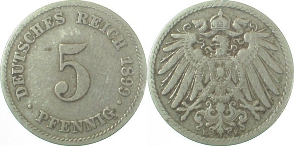 01299E~3.0 5 Pfennig  1899E ss J 012  