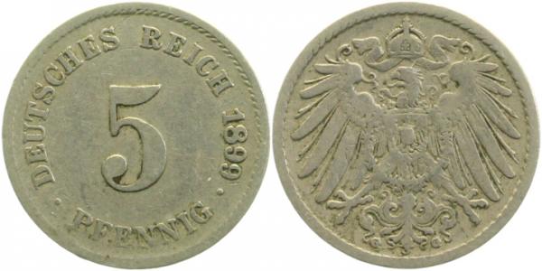 01299G~3.0 5 Pfennig  1899G ss J 012  