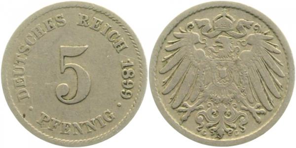 01299G~3.2 5 Pfennig  1899G ss- J 012  
