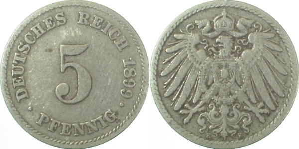 01299E~3.0 5 Pfennig  1899E ss J 012  