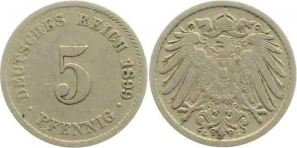 01299G~3.2 5 Pfennig  1899G ss- J 012  