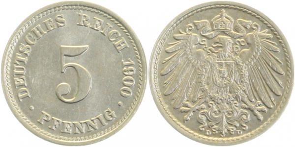 012n00D~1.1 5 Pfennig  1900D prfr/stgl J 012  