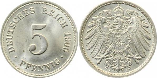012n00A~1.2 5 Pfennig  1900A prfr. J 012  