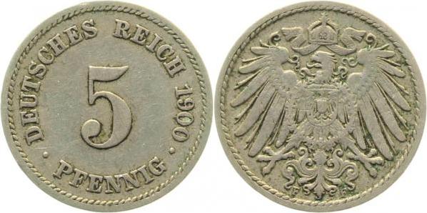 012n00F~3.0 5 Pfennig  1900F ss J 012  