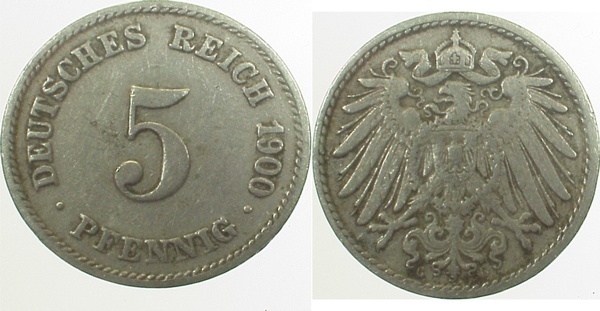 012n00G~3.0 5 Pfennig  1900G ss J 012  