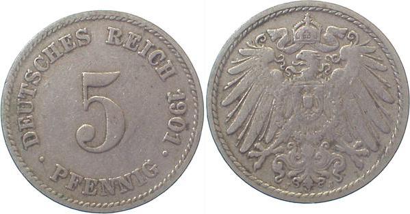 012n01J~3.0 5 Pfennig  1901J ss J 012  