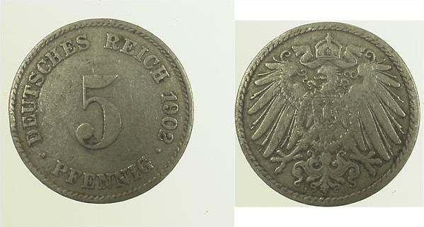 012n02J~3.0 5 Pfennig  1902J ss J 012  