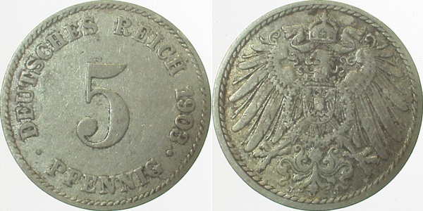 012n03J~3.0 5 Pfennig  1903J ss J 012  