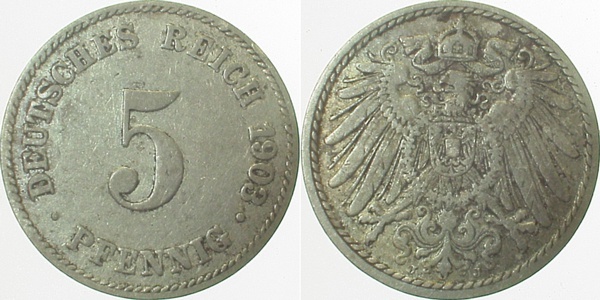 012n03J~3.0 5 Pfennig  1903J ss J 012  