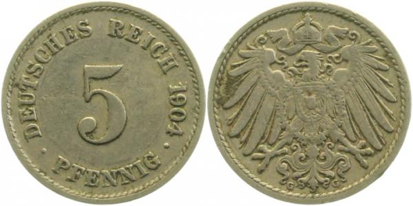 012n04G~3.0 5 Pfennig  1904G ss J 012  