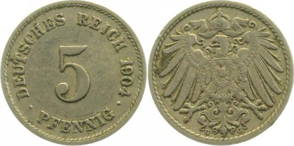 012n04G~3.0 5 Pfennig  1904G ss J 012  