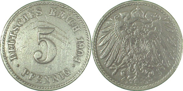 012n04J~3.0 5 Pfennig  1904J ss J 012  