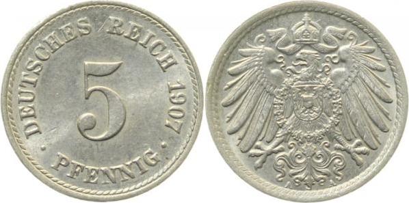 012n07A~2.0 5 Pfennig  1907A vz J 012  