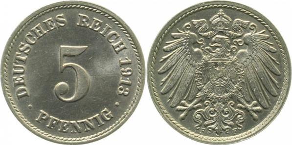 012n13F~1.1 5 Pfennig  1913F prfr/stgl. J 012  