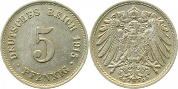 012n15G~2.0 5 Pfennig  1915G vz J 012  