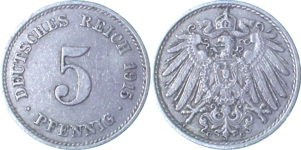 012n15G~2.5 5 Pfennig  1915G ss/vz J 012  