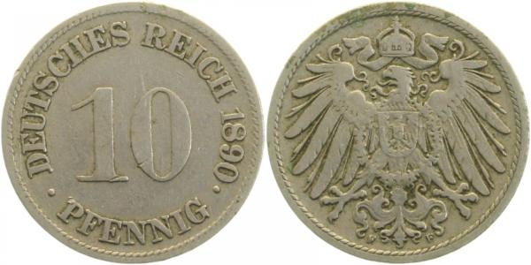 01390F~3.5 10 Pfennig  1890F s/ss J 013  