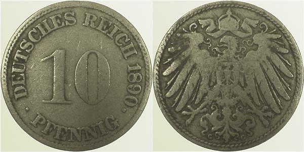 01390G~3.5 10 Pfennig  1890G s/ss J 013  